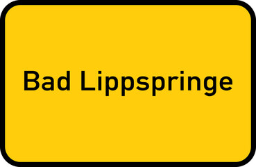 Fototapeta premium City sign of Bad Lippspringe - Ortsschild von Bad Lippspringe
