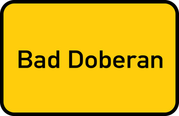 City sign of Bad Doberan - Ortsschild von Bad Doberan
