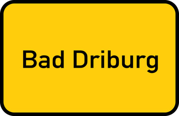 City sign of Bad Driburg - Ortsschild von Bad Driburg