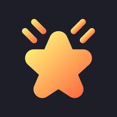 Fototapeta premium Effect orange solid gradient ui icon for dark theme. Enhance footage. Change video appearance. Filled pixel perfect symbol on black space. Modern glyph pictogram for web. Isolated vector image