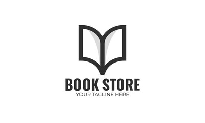 Book education literature logo outline vector