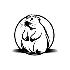 Beaver - hand-drawn vector illustration, isolated on white