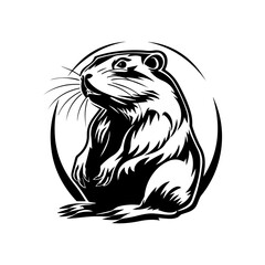 Beaver - hand-drawn vector illustration, isolated on white
