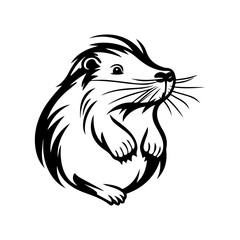Beaver - hand-drawn vector illustration, isolated on white