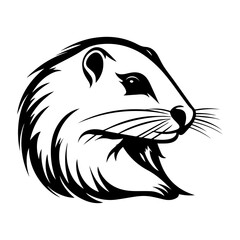 Beaver - hand-drawn vector illustration, isolated on white