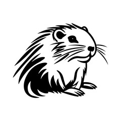 Beaver - hand-drawn vector illustration, isolated on white