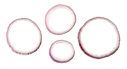 Sliced red onion ring isolated. png file