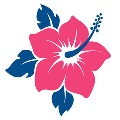 Vector illustration of a hibiscus flower - obrazy, fototapety, plakaty