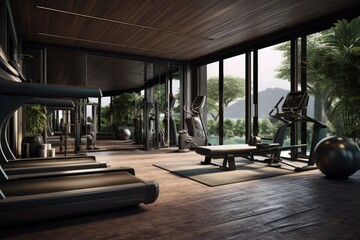 A personal gym located within a designated area of the house.