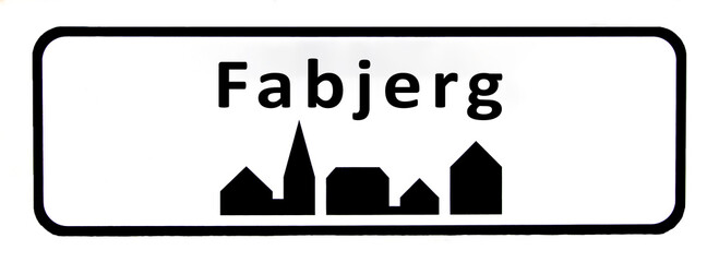 Obraz premium City sign of Fabjerg - Fabjerg Byskilt