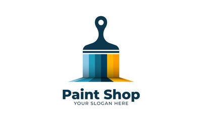 Paint shop store market logo vector design