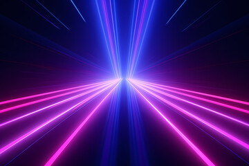 3D Render neon rays blue and purple background

Generative AI