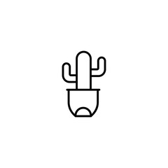Obraz premium Cactus icon design with white background stock illustration