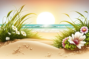 Fototapeta na wymiar Spring And Summer Vibe, with nature background