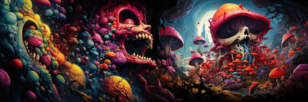lsd trip abstract illustration generative ai