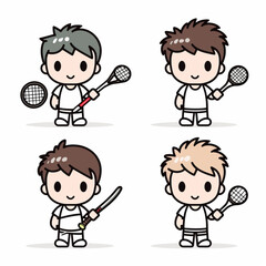 set of funny cartoon people