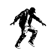 Hip hop dancer silhouette illustration