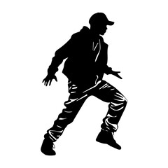 Fototapeta premium Hip hop dancer silhouette illustration
