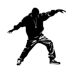 Plakat Hip hop dancer silhouette illustration