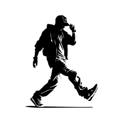 Naklejka premium Hip hop dancer silhouette illustration