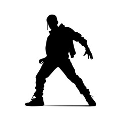 Hip hop dancer silhouette illustration