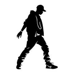 Hip hop dancer silhouette illustration
