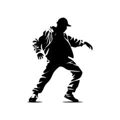 Hip-hop dancer silhouette illustration