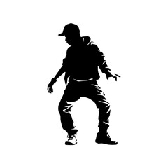 Hip-hop dancer silhouette illustration