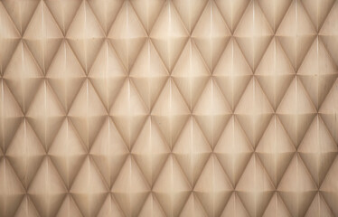 Geometric background pattern of wooden repeating rhombuses.