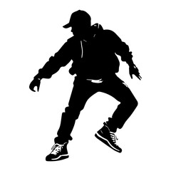 Hip-hop dancer silhouette illustration