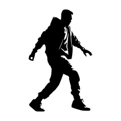 Hip hop dancer silhouette illustration