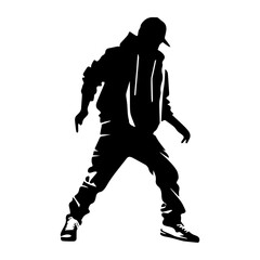Hip-hop dancer silhouette illustration