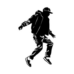 Hip-hop dancer silhouette illustration