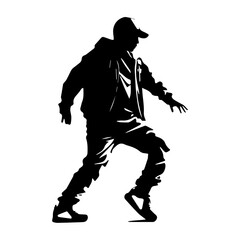 Hip-hop dancer silhouette illustration