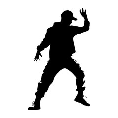 Hip hop dancer silhouette illustration