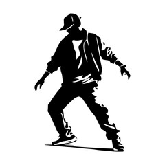 Hip-hop dancer silhouette illustration