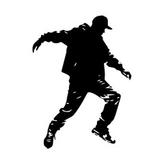 Hip hop dancer silhouette illustration