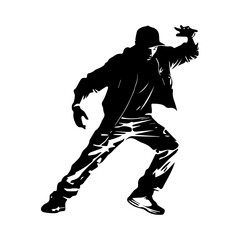 Fototapeta premium Hip hop dancer silhouette illustration