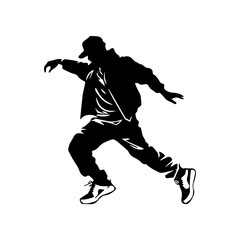 Hip hop dancer silhouette illustration