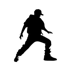 Hip-hop dancer silhouette illustration