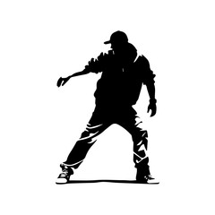Fototapeta na wymiar Hip-hop dancer silhouette illustration