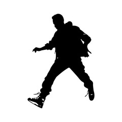Hip-hop dancer silhouette illustration