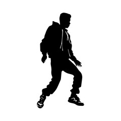 Fototapeta premium Hip-hop dancer silhouette illustration