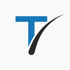 Letter T Hair Treatment Logo Vector Template. Hair Care Symbol