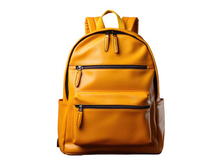 yellow shoulder school bag isolated on transparent background. Back to school concept
