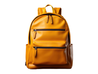 yellow shoulder school bag isolated on transparent background. Back to school concept