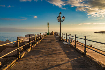Pier of Amalfi ferry terminal, facing Gulf of Salerno