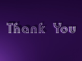 3D Rendered Typography of word Thank you in Connection theme