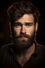 Obraz premium Portrait of young man with beard