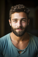Obraz premium Portrait of young man with beard